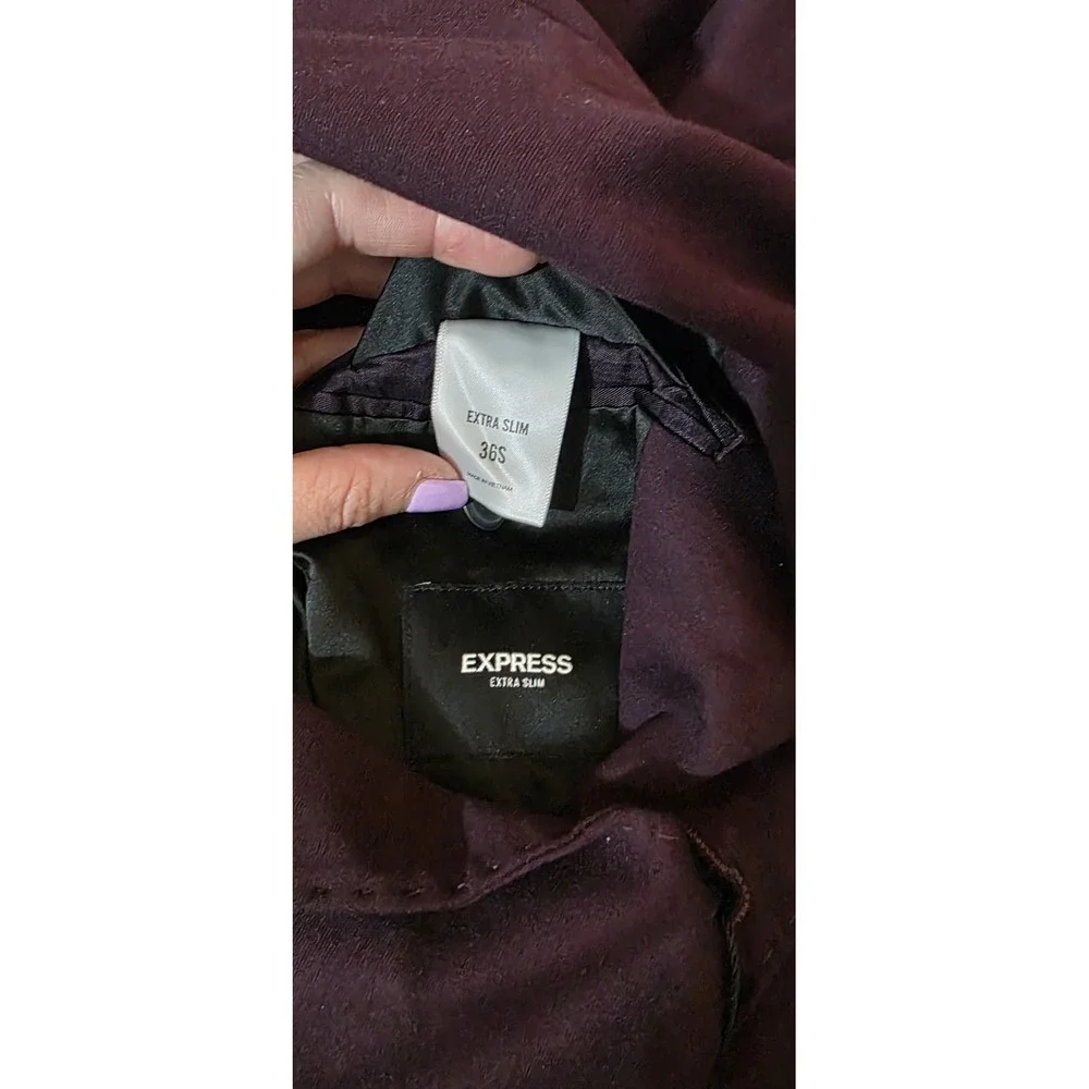 NWT Express Men's Slim Purple Cotton Blend Suit Jacket Sz 36S Office Business‎